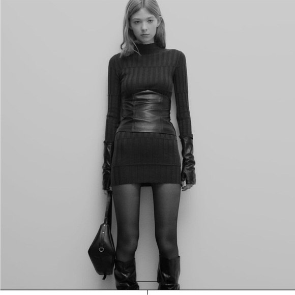 ZARA LEATHER CORSET CUMMERBUND - Picture 3 of 6